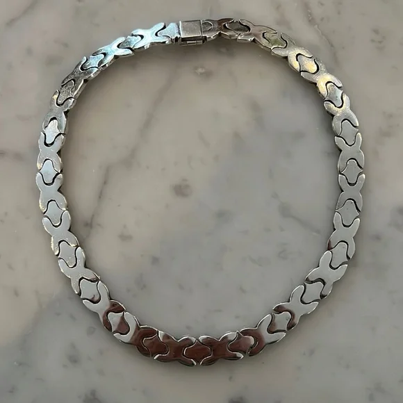 Mexican Sterling Silver Salvador Jualler Puzzle Collar Necklace Taxco 925 TJ-21 - Picture 3 of 13